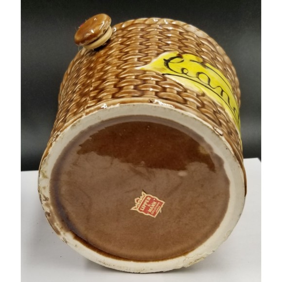 Vintage Lipper & Mann Candy MCM Handled Ceramic Basket Bucket NOS - Picture 7 of 7